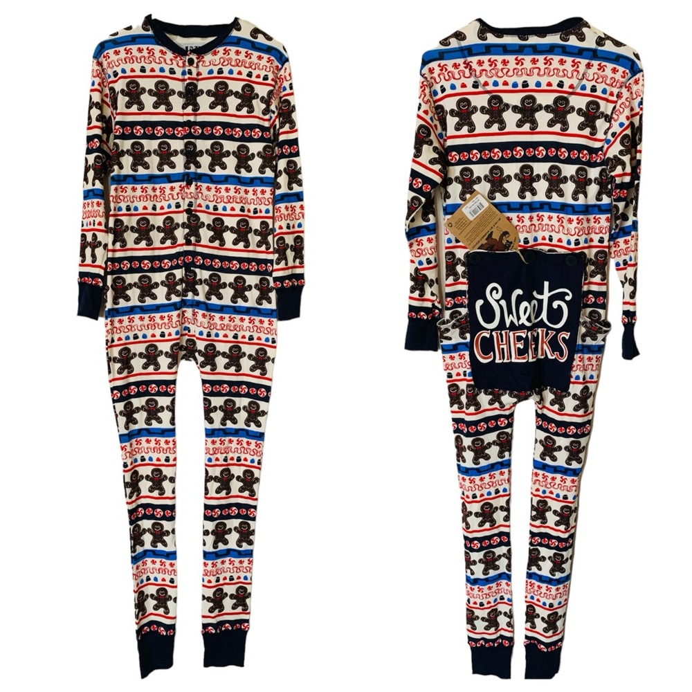 Lazy One flapjack pajamas Small sweetcheeks NWT gingerbread trapdoor 100% cotton